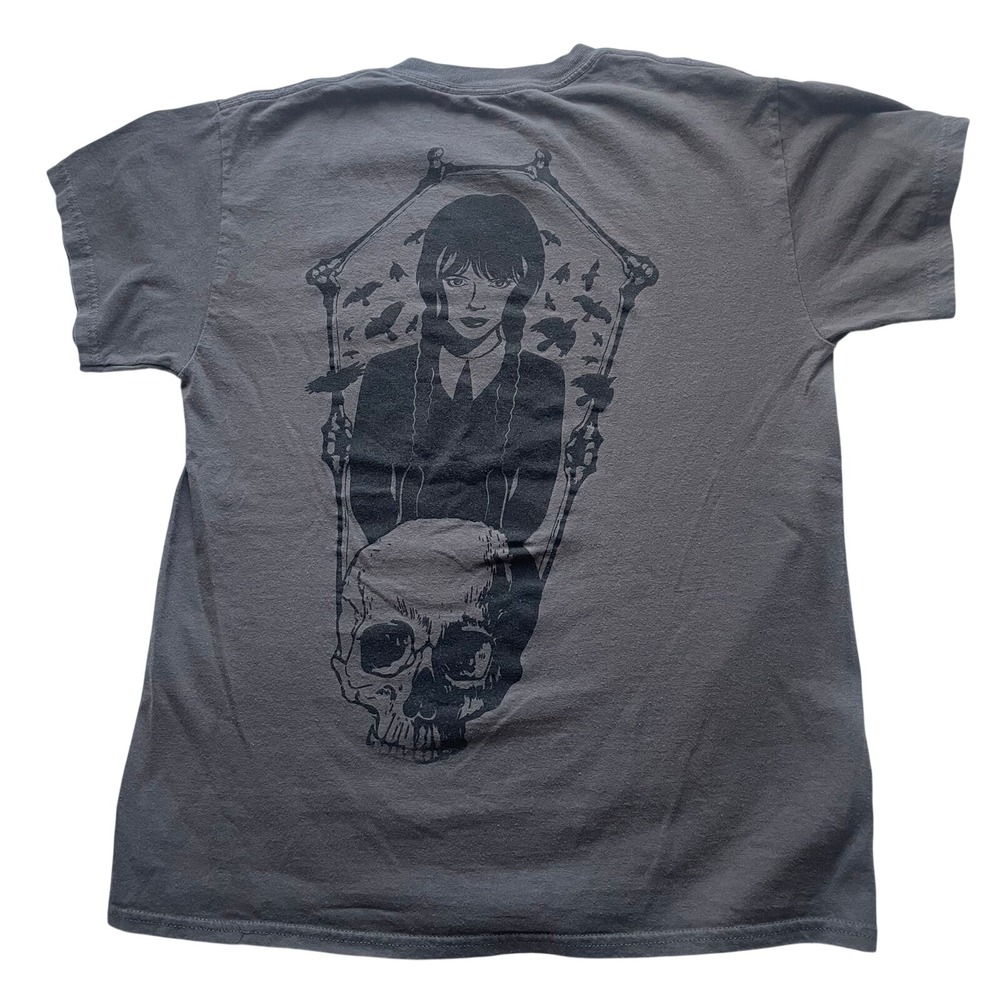 Wednesday Addams Nevermore‎ Gray T-shirt, M